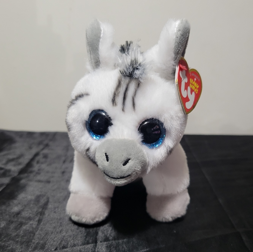 💚3/$20💚 6" Stripes the Zebra Ty Original Beanie Babies VelveTy NWT 6.5” 2017